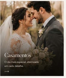 Casal de noivos em ensaio fotográfico