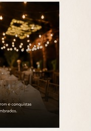 Decoração elegante de evento noturno